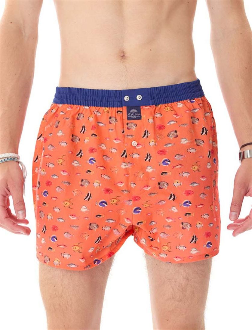 Mc Alson boxershort rood vissen katoen