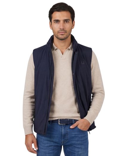 UBR UBR bodywarmer effen donkerblauw normale fit