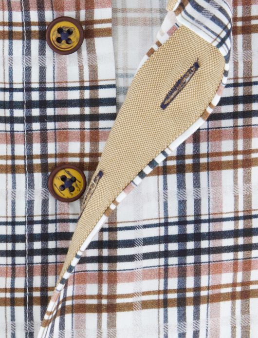 Portofino overhemd bruin regular fit