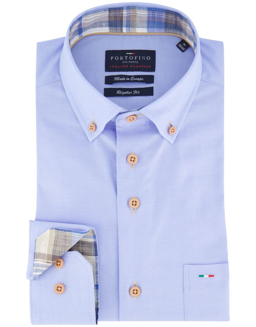 Portofino overhemd effen lichtblauw