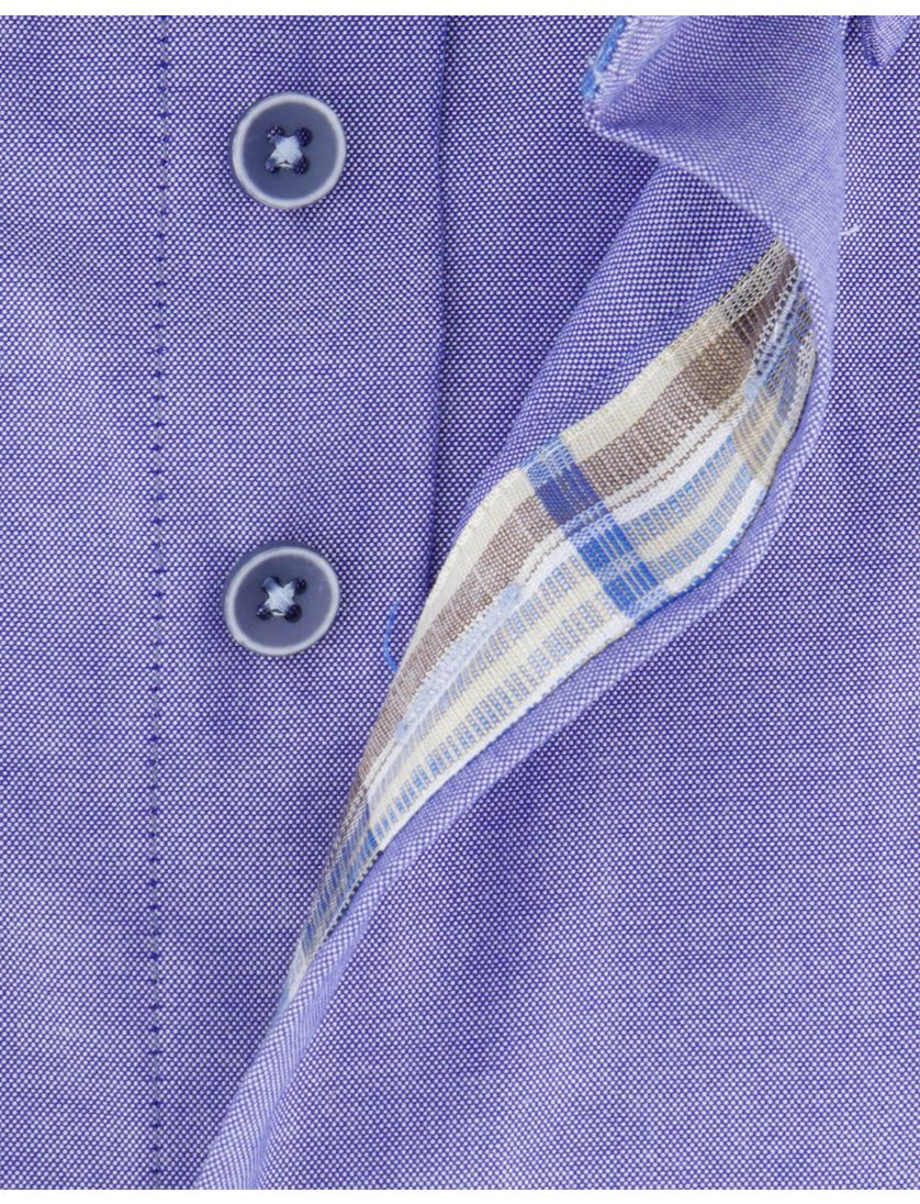 Portofino overhemd blauw gemeleerd katoen