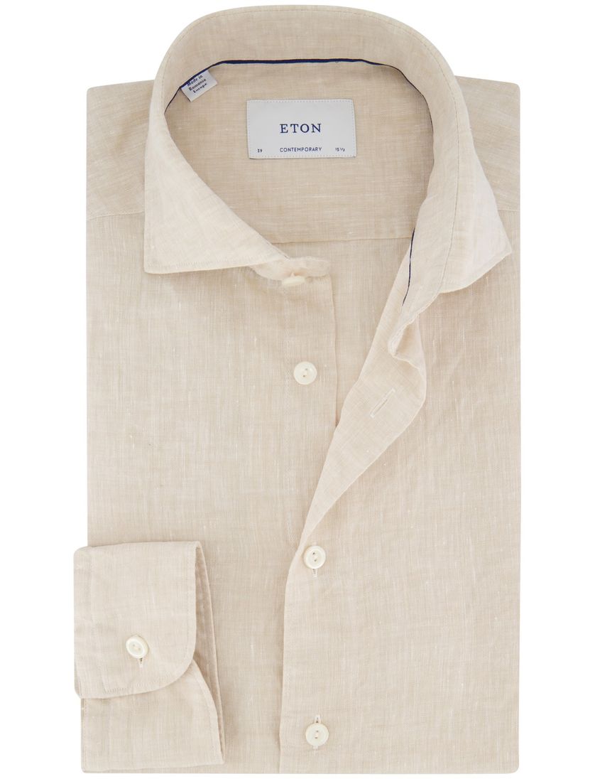 Eton linnen overhemd Contemporary beige