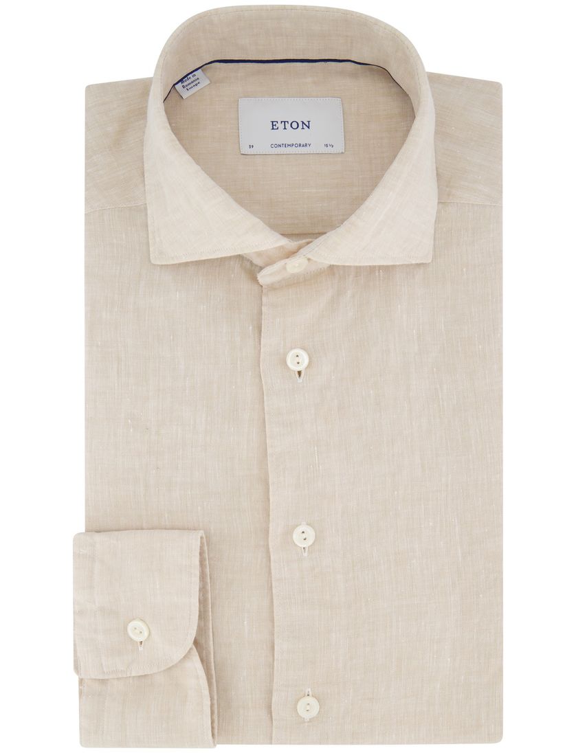 Eton linnen overhemd Contemporary beige