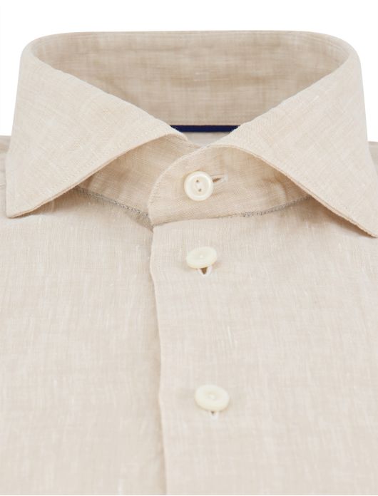 Eton overhemd Contemporary beige linnen