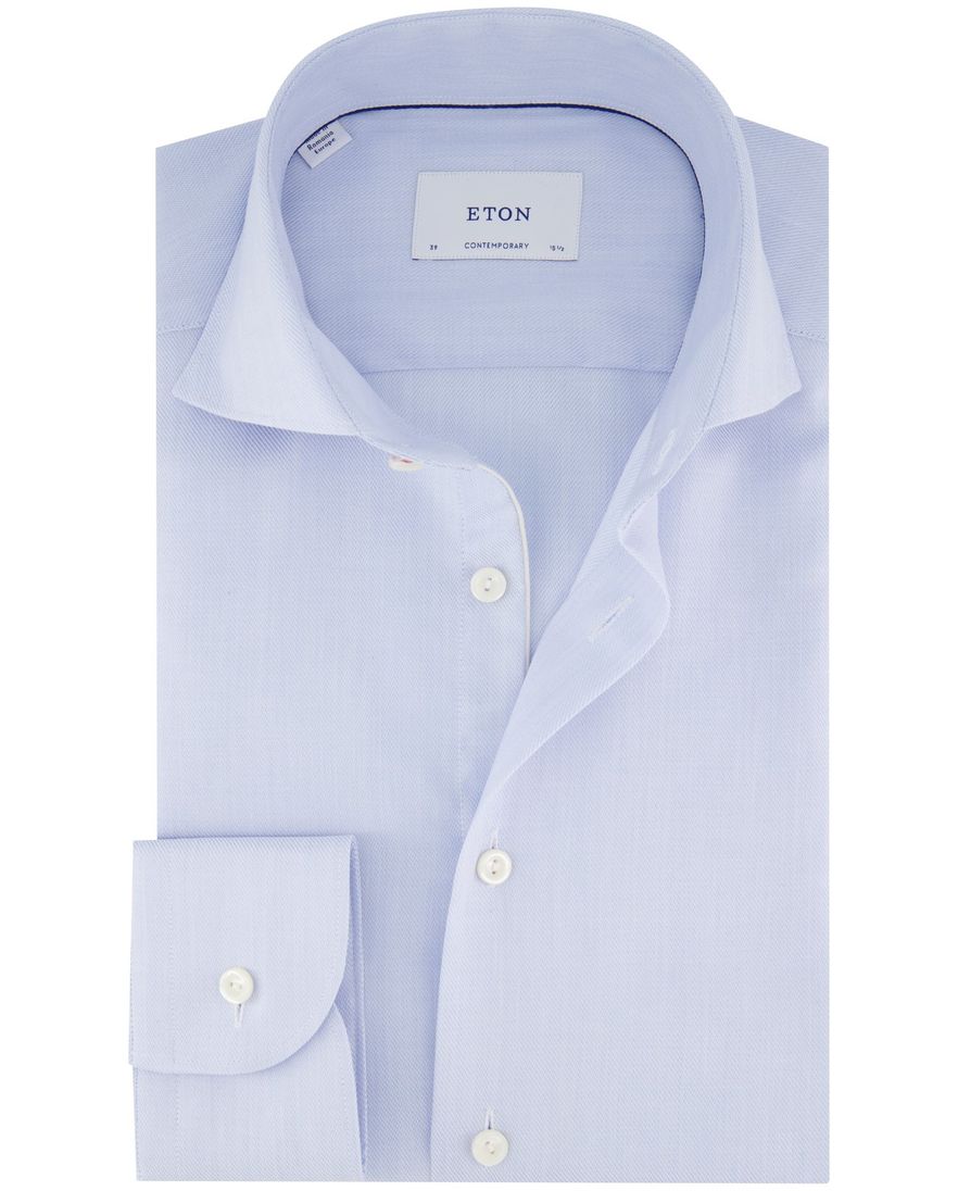 Eton overhemd lichtblauw katoen