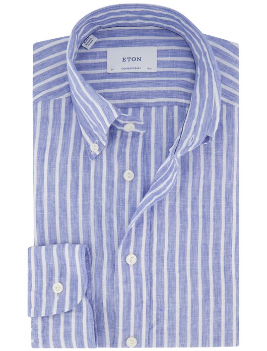 Eton overhemd licht blauw Contamporary linnen