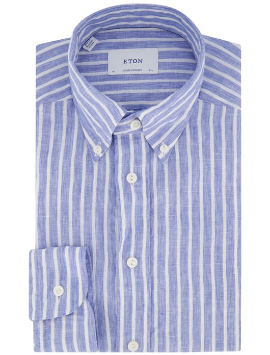 Eton overhemd licht blauw Contamporary linnen