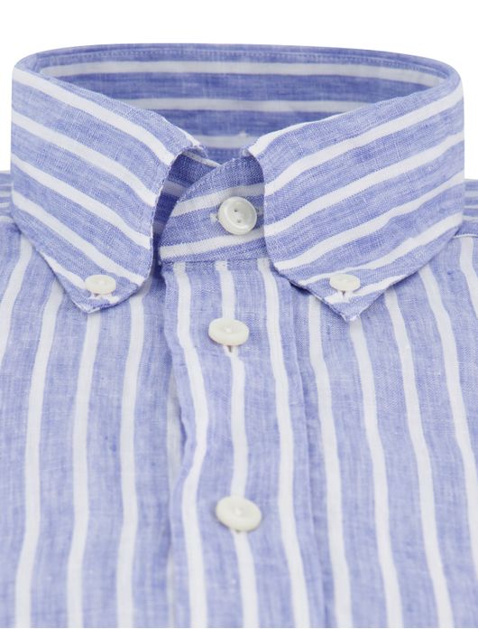 Eton overhemd licht blauw Contamporary linnen