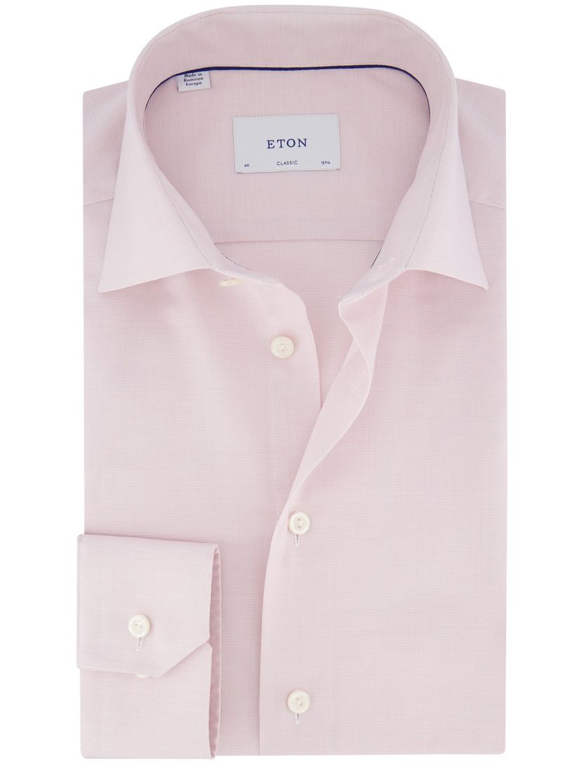 Eton overhemd Classic roze katoen wijde fit
