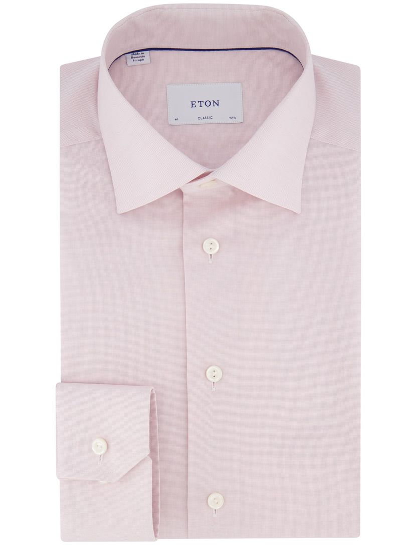 Eton overhemd Classic roze katoen wijde fit