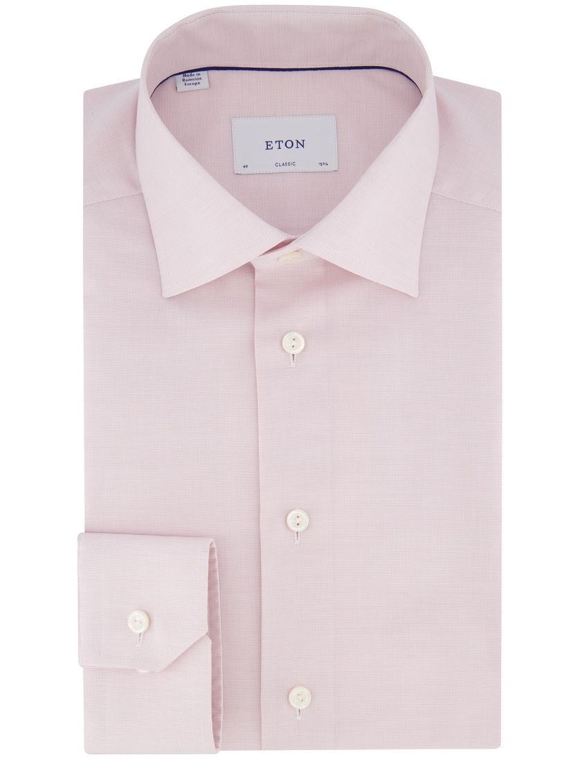 Eton overhemd Classic roze katoen wijde fit
