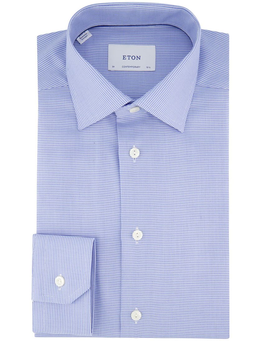 Eton Contemporary kreukvrij overhemd blauw Dobby