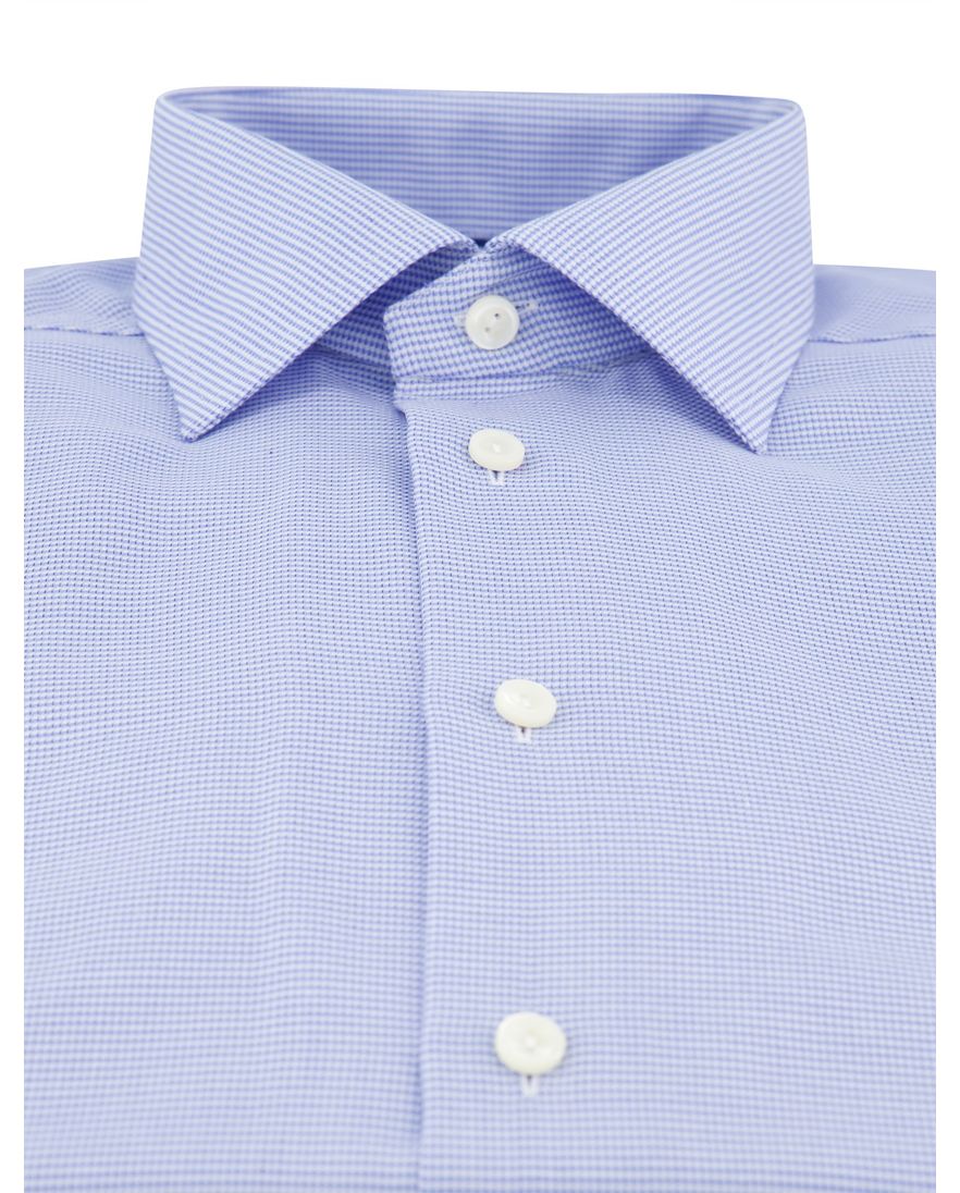 Eton Contemporary overhemd blauw Dobby kreukvrij