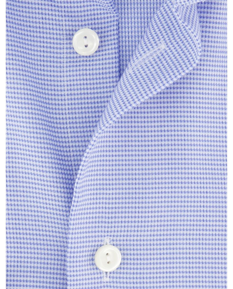 Eton Contemporary overhemd blauw Dobby kreukvrij