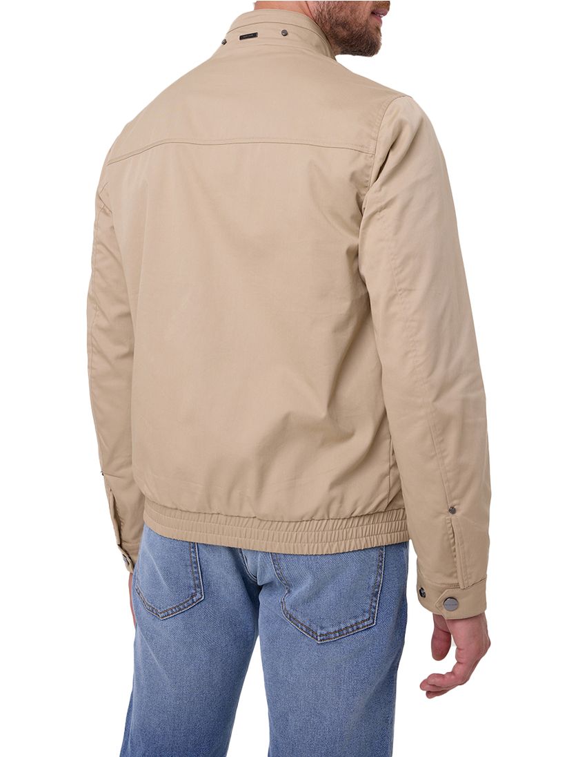 katoenen Pierre Cardin zomerjas beige effen normale fit