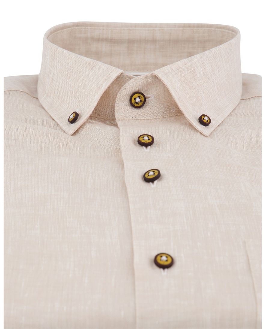 Portofino overhemd beige linnen lange mouw
