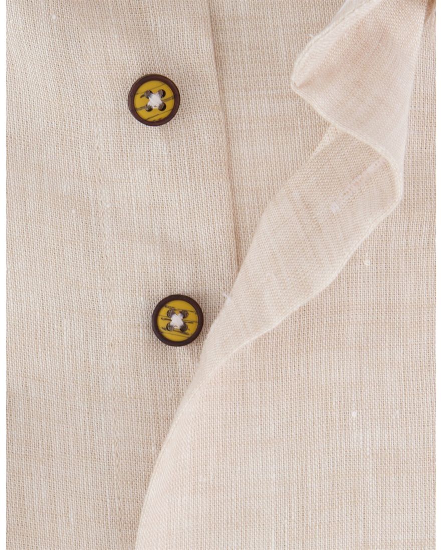 Portofino overhemd beige linnen lange mouw