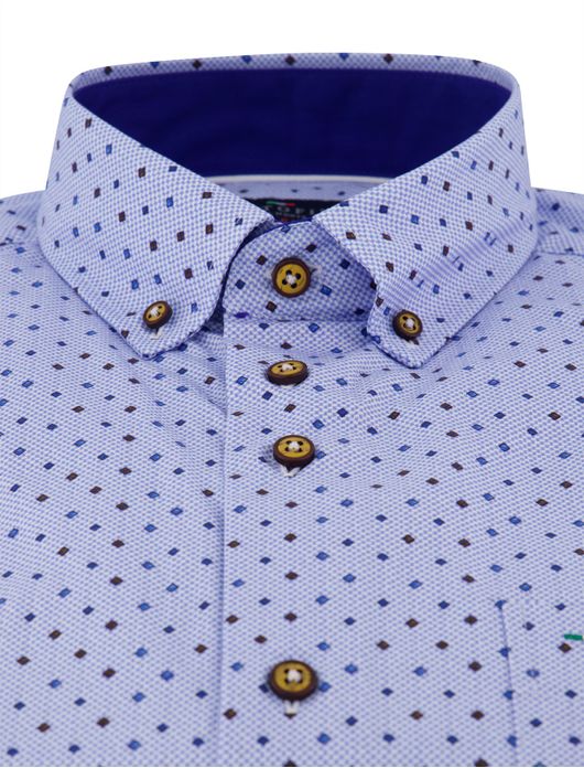 Portofino overhemd blauw regular fit