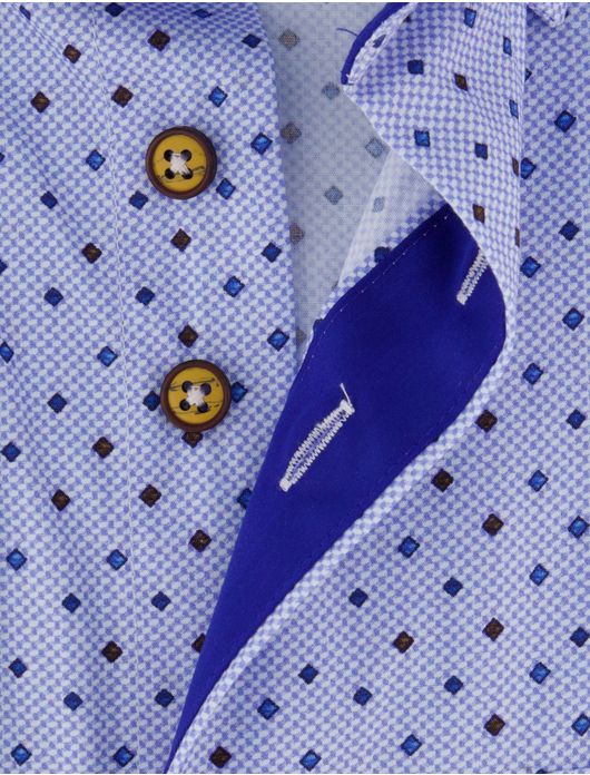 Portofino overhemd blauw regular fit