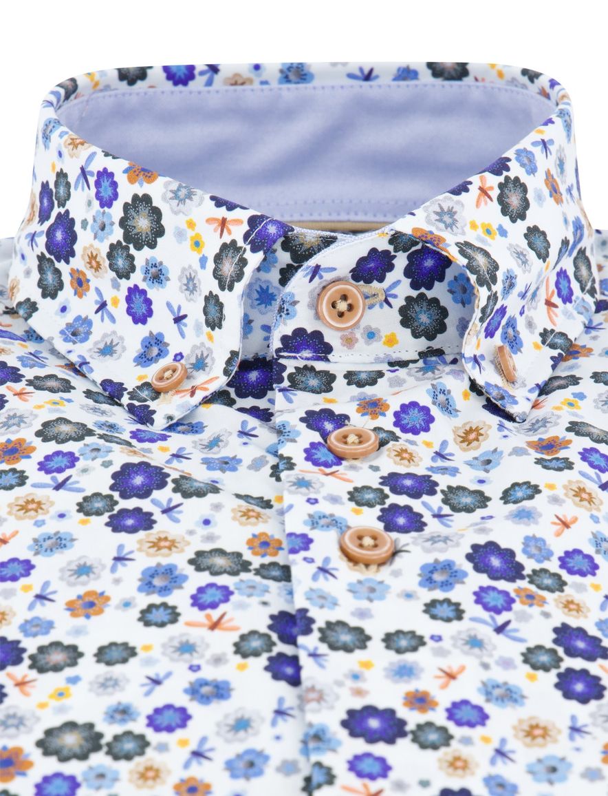 Portofino overhemd wit geprint