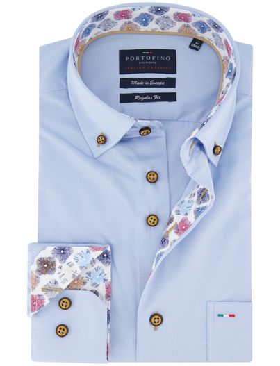 Portofino Portofino overhemd lichtblauw regular fit