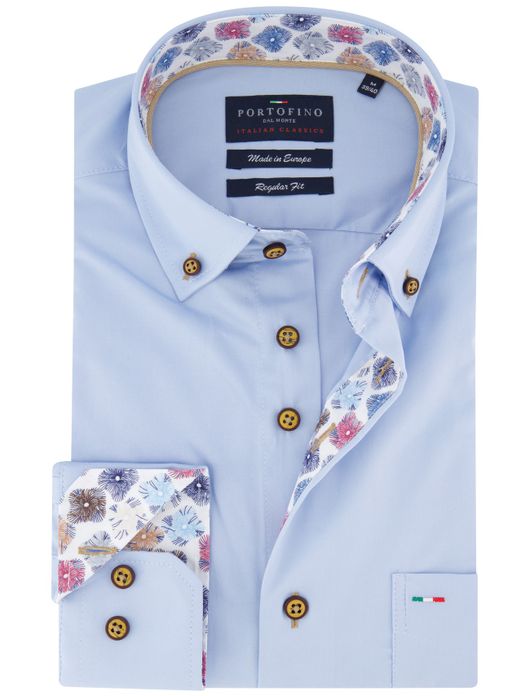 Portofino overhemd lichtblauw regular fit