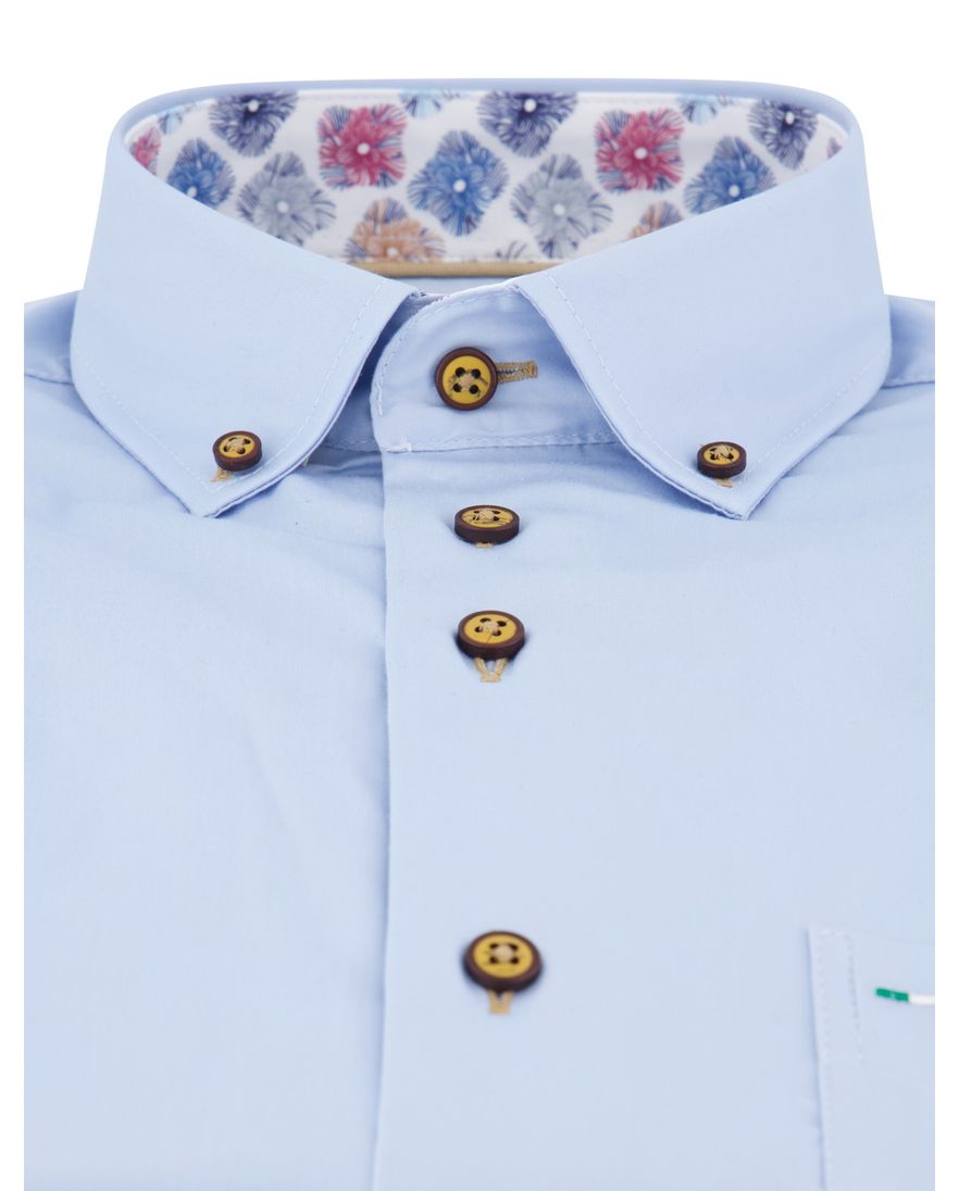 Portofino overhemd lichtblauw normale fit katoen