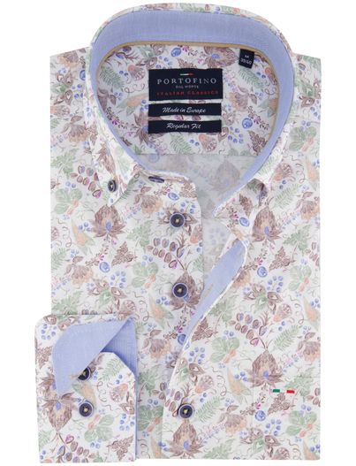 Portofino Portofino overhemd Regular Fit bruin