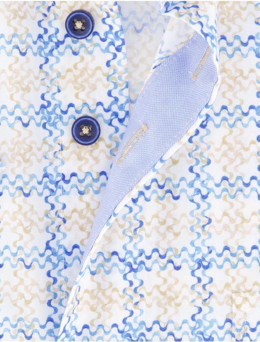 casual overhemd korte mouw beige Portofino Regular Fit