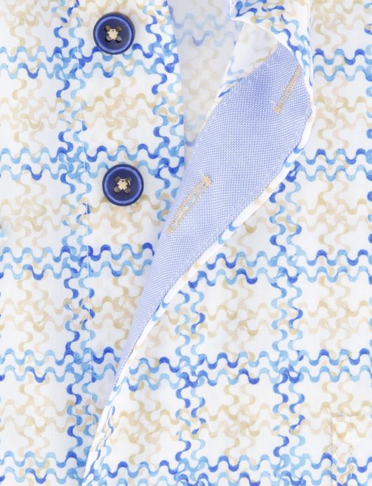 Portofino regular fit overhemd korte mouw geprint