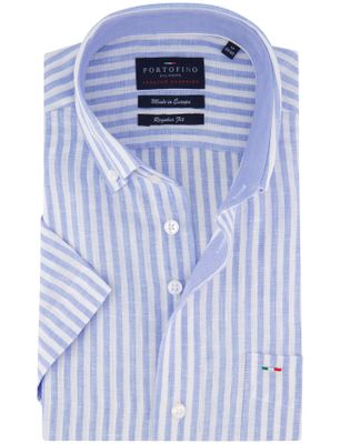 Portofino Portofino regular fit overhemd korte mouw lichtblauw