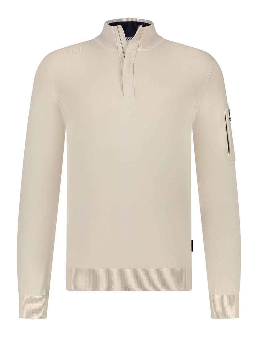 State of Art half zip trui beige verborgen rits