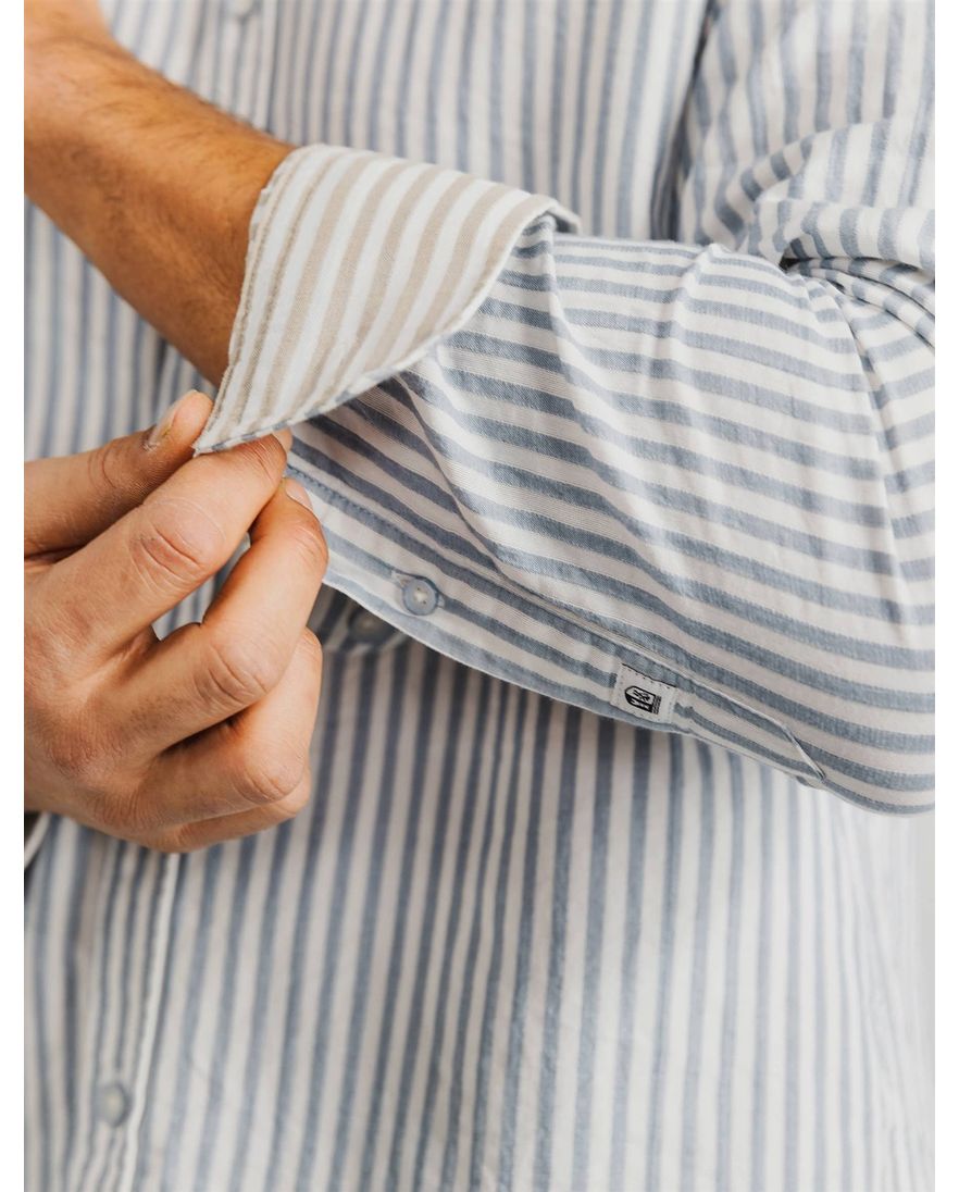 State of Art overhemd gestreept grijs/blauw