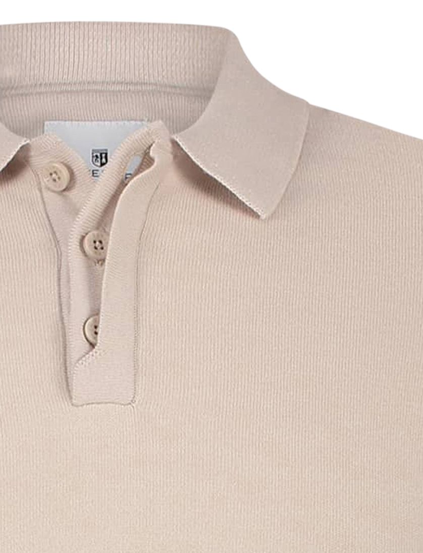 katoenen State of Art beige polo wijde fit