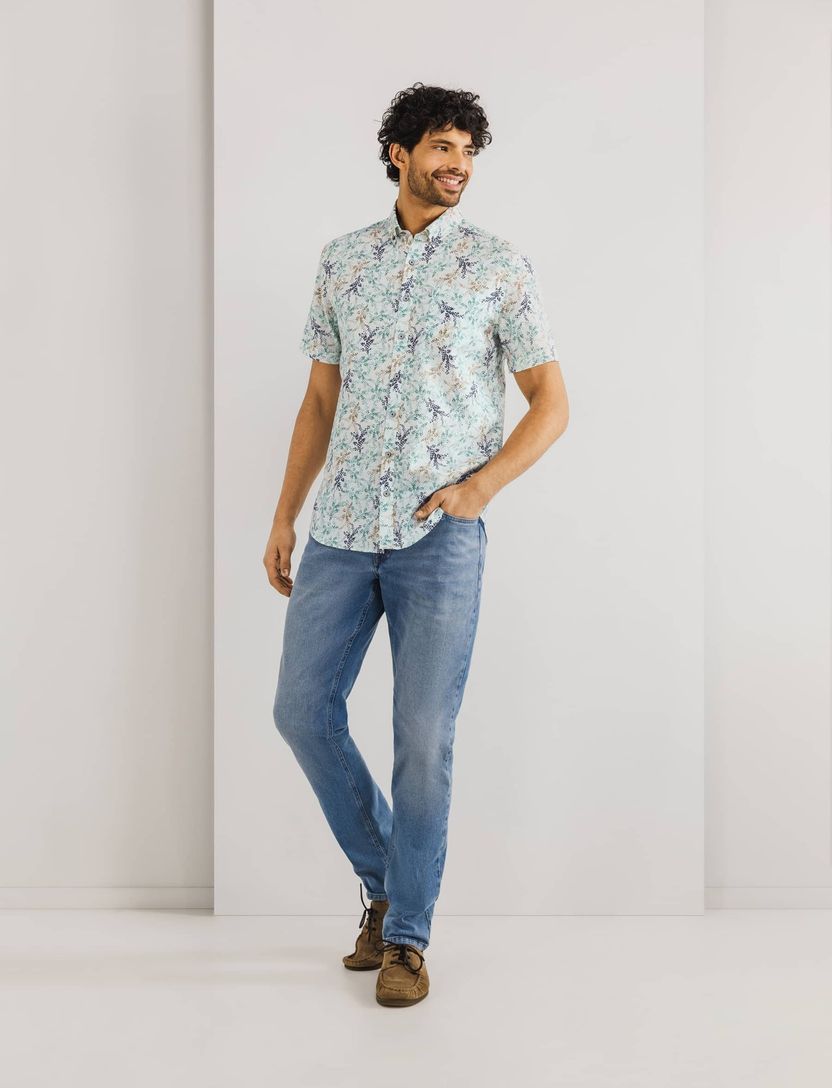 State of Art overhemd groen linnen