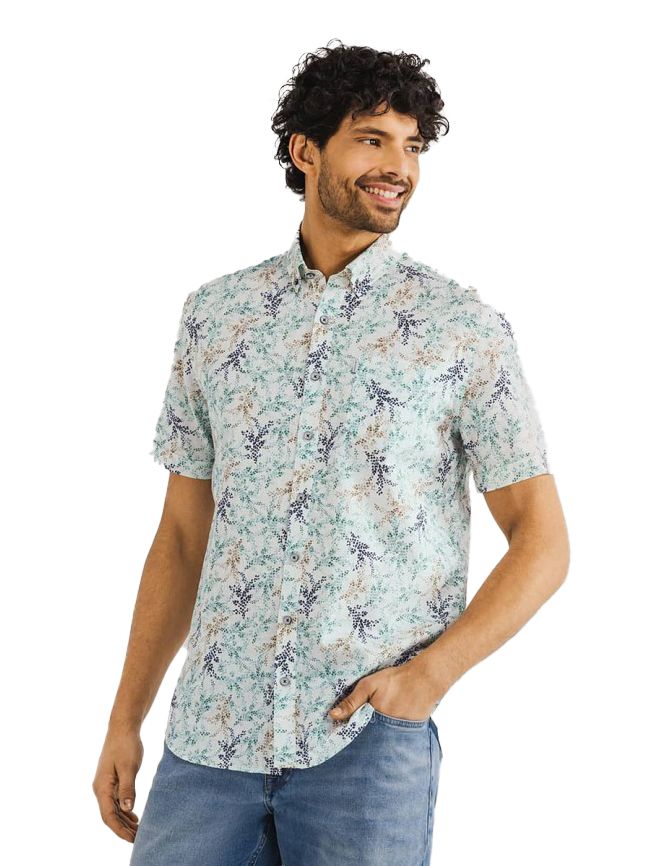 State of Art overhemd groen linnen