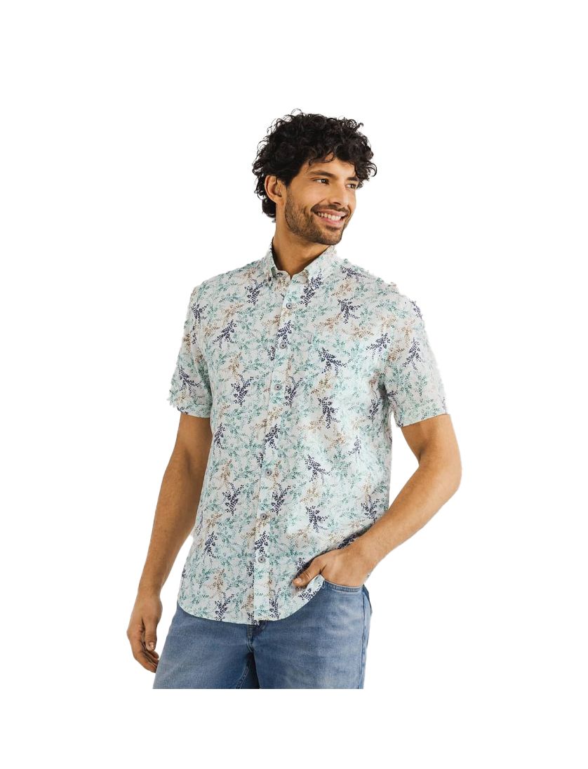 State of Art overhemd groen linnen