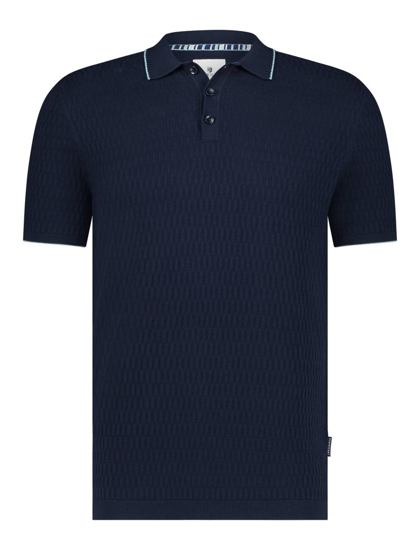 State of Art katoenen poloshirt donkerblauw