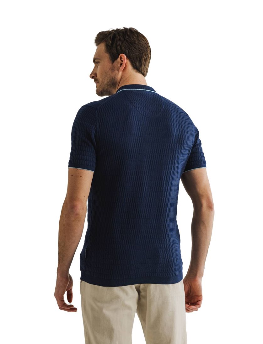 State of Art katoenen poloshirt donkerblauw