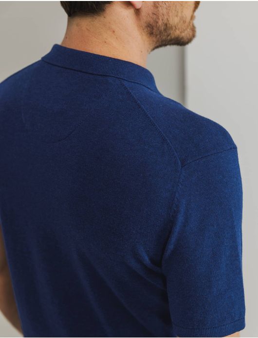 Navy poloshirt State of Art met rit