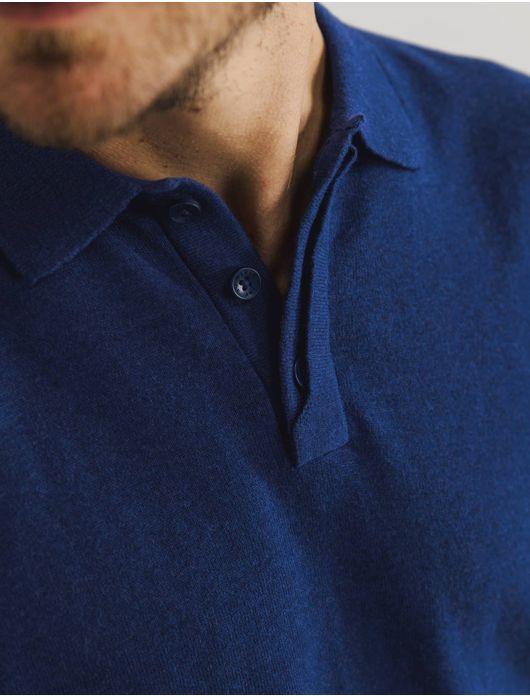 Navy poloshirt State of Art met rit