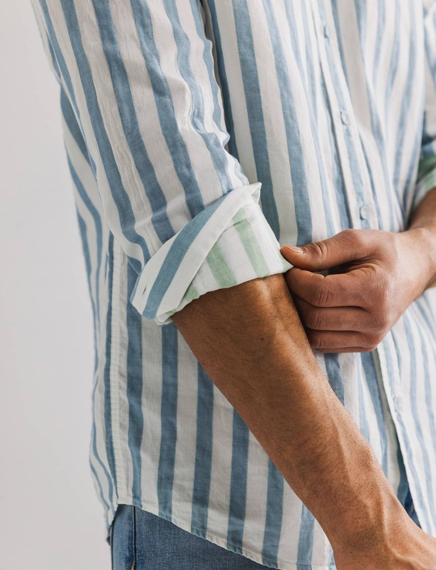 State of Art Regular Fit casual overhemd blauw gestreept