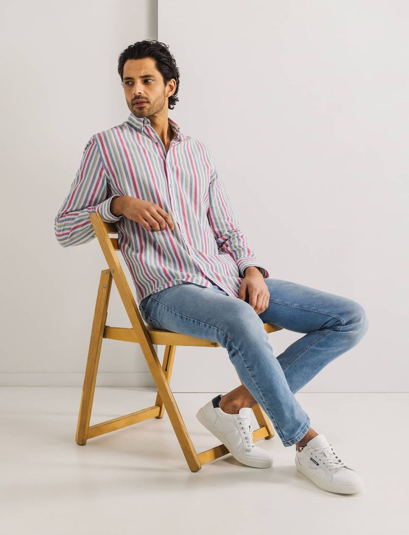 State of Art Oxford regular fit overhemd gestreept