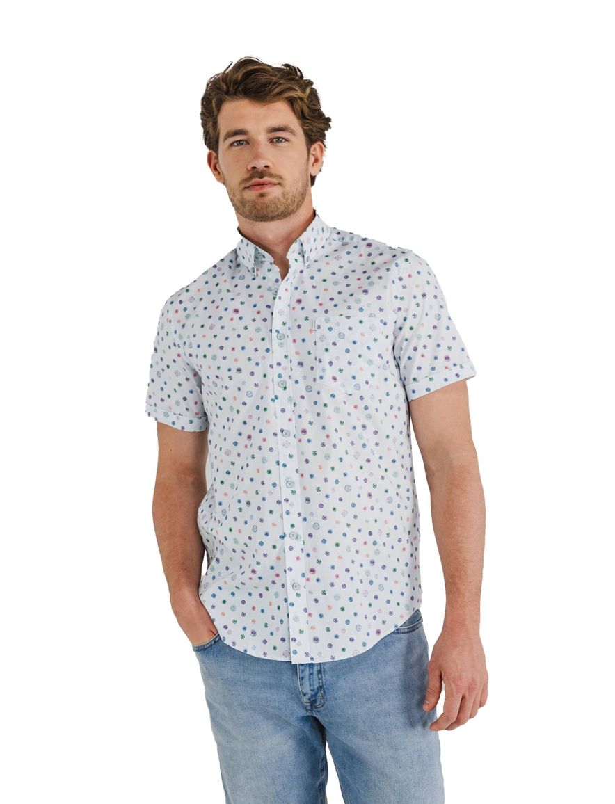 casual overhemd korte mouw wit State of Art