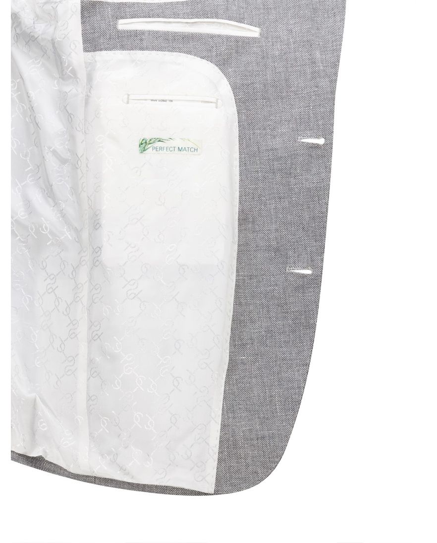 Carl Gross colbert grijs gemeleerd normale fit linnen