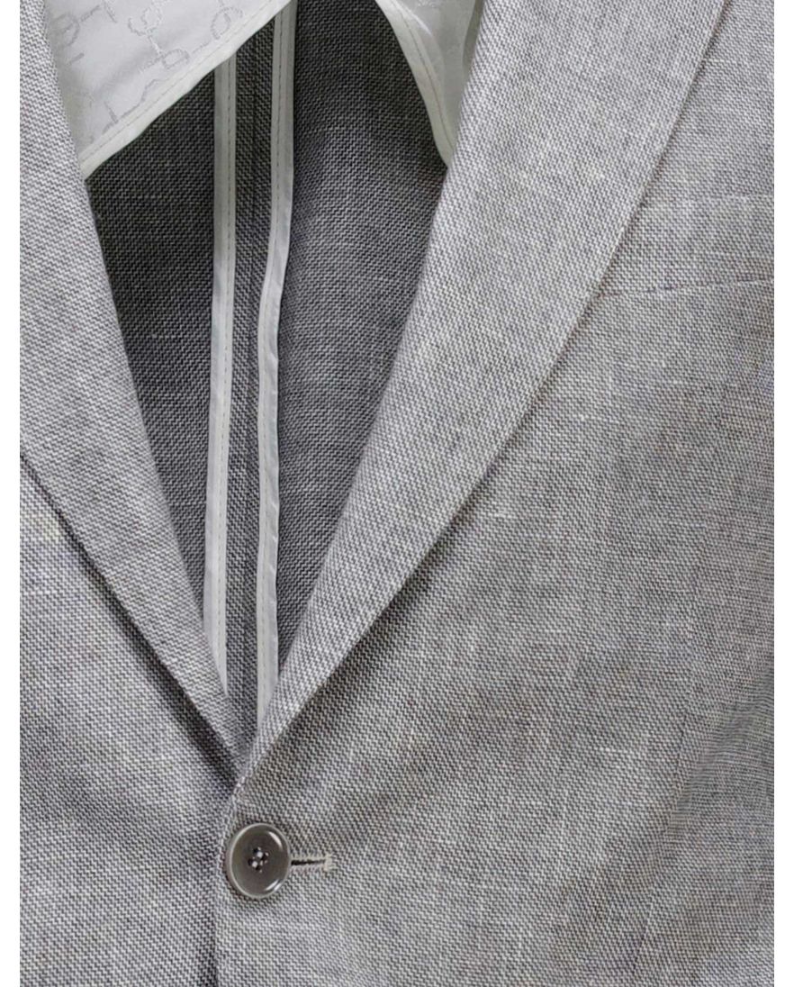 Carl Gross colbert grijs gemeleerd normale fit linnen