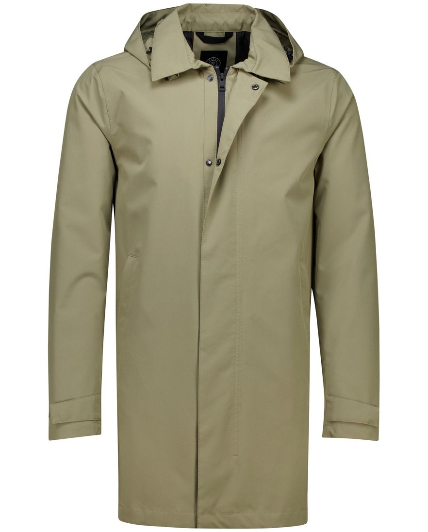 Reset Eiffel regenjas groen waterdicht met afneembare capuchon