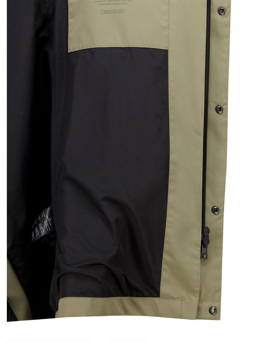 Reset Eiffel regenjas groen waterdicht met afneembare capuchon