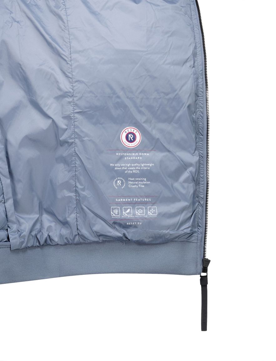 Reset zomerjas blauw normale fit afneembare capuchon