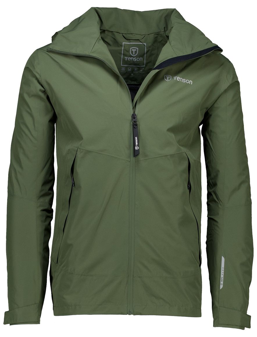 Regenjas Tenson olijfgroen effen capuchon